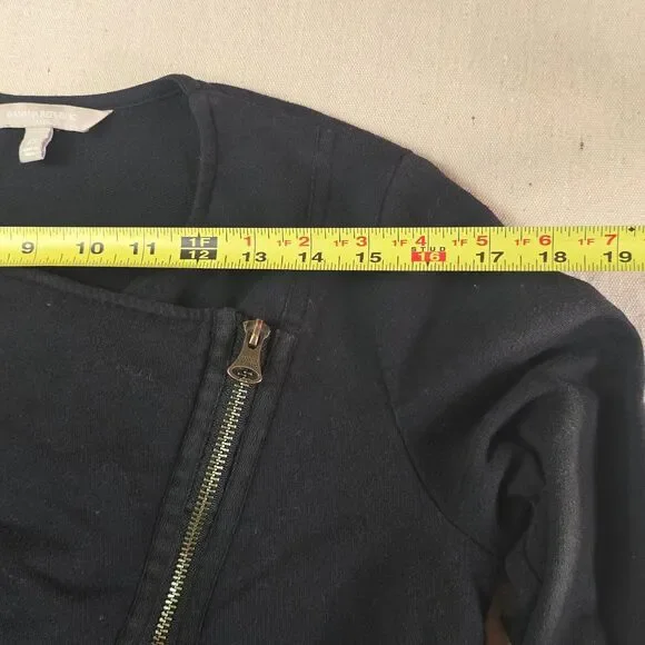 Vintage Banana Republic Women's Black Cross Zip Sweater XS | Retro Style Cozy - Picture 4 of 11